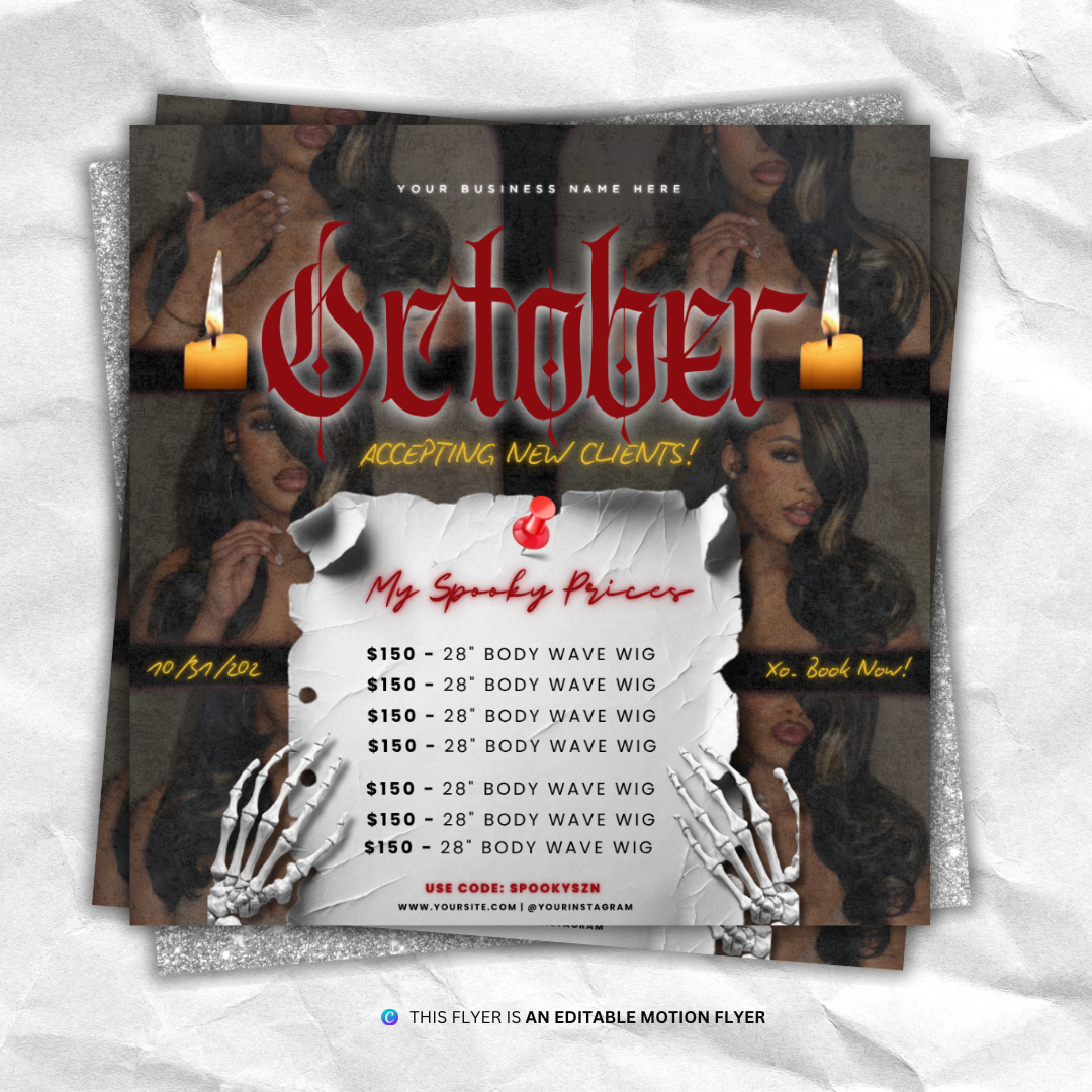 October Booking Spooky Motion Flyer