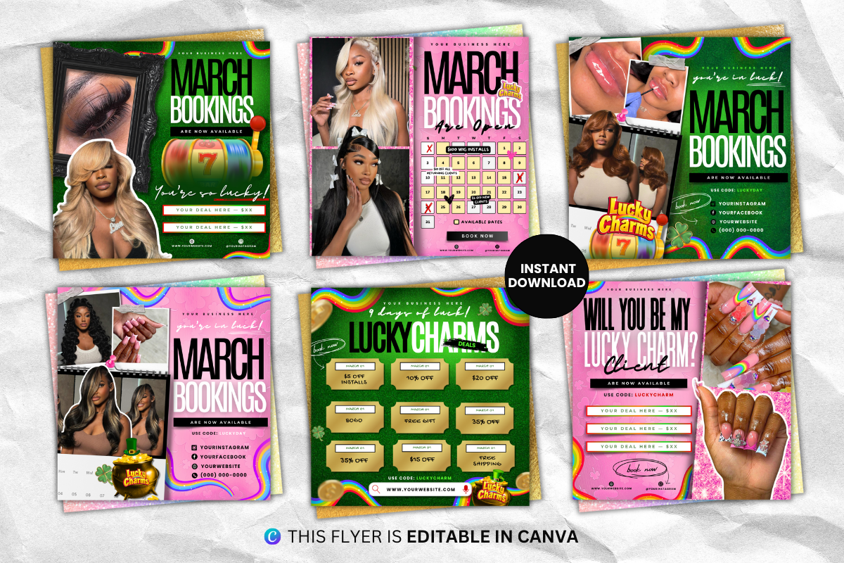 8 March Booking Flyers Bundle
