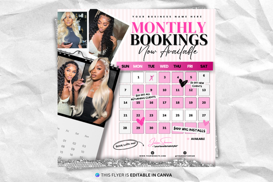 DIY Monthly Calendar Flyer