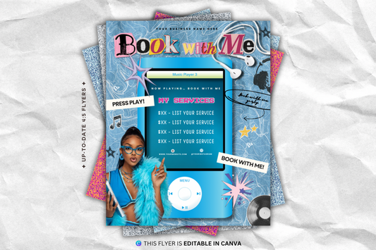 Y2K Press Play Booking Flyer
